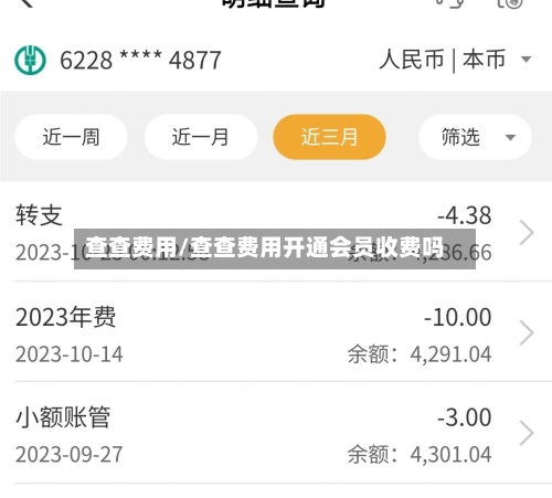 查查费用/查查费用开通会员收费吗-第1张图片