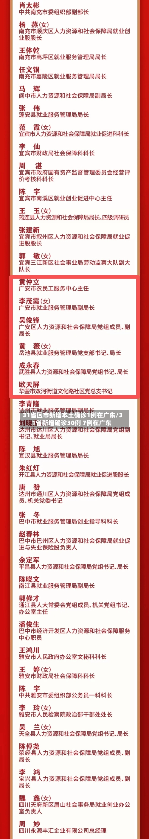 31省区市新增本土确诊1例在广东/31省新增确诊30例 7例在广东-第1张图片
