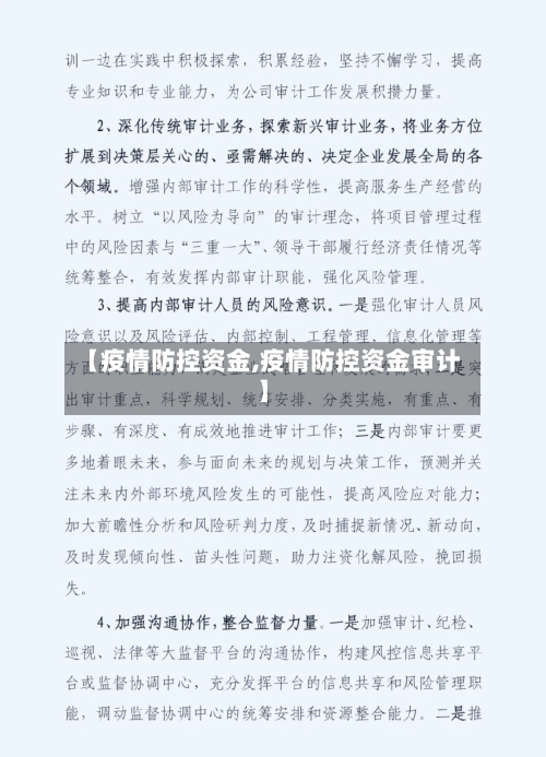 【疫情防控资金,疫情防控资金审计】-第1张图片