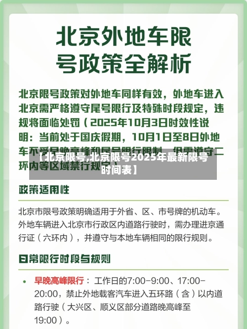 【北京限号,北京限号2025年最新限号时间表】-第1张图片