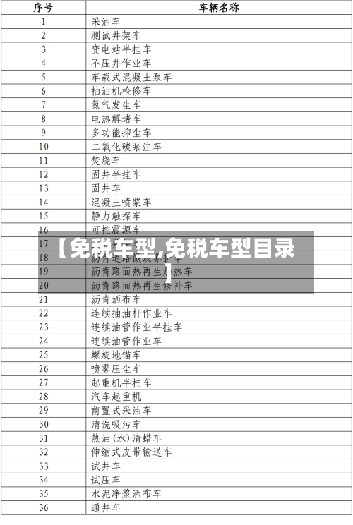【免税车型,免税车型目录】-第3张图片