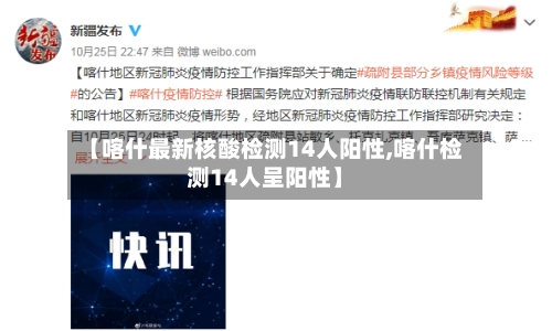 【喀什最新核酸检测14人阳性,喀什检测14人呈阳性】-第1张图片