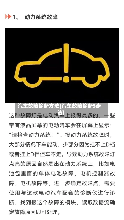 汽车故障诊断方法(汽车故障诊断5步法)-第1张图片