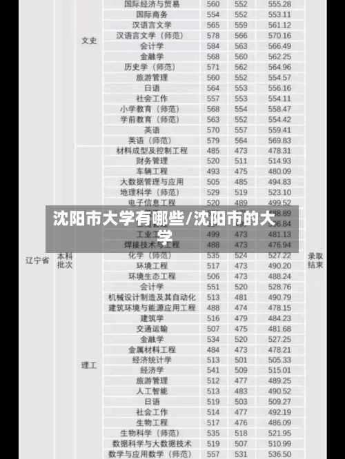 沈阳市大学有哪些/沈阳市的大学-第1张图片