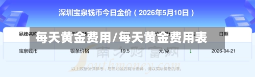 每天黄金费用/每天黄金费用表-第1张图片