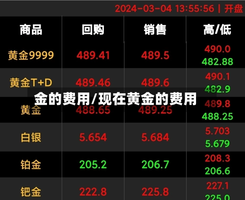金的费用/现在黄金的费用-第2张图片