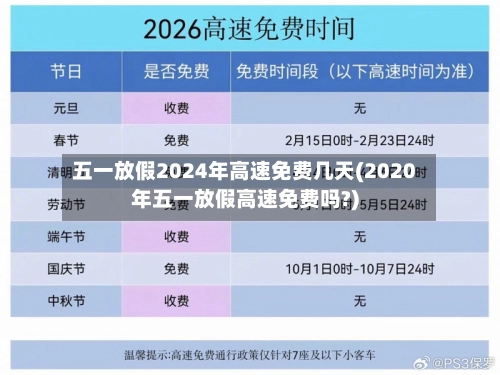 五一放假2024年高速免费几天(2020年五一放假高速免费吗?)-第1张图片