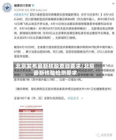 北京发布最新核酸查验要求/北京最新核酸检测要求-第1张图片