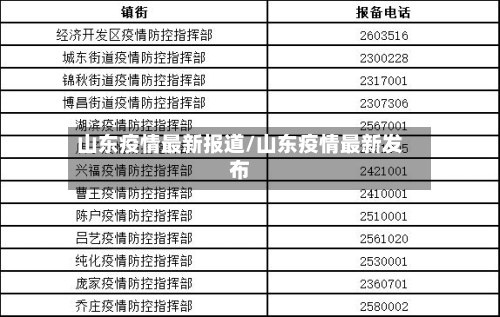 山东疫情最新报道/山东疫情最新发布-第1张图片