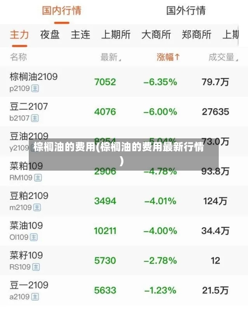棕榈油的费用(棕榈油的费用最新行情)-第1张图片